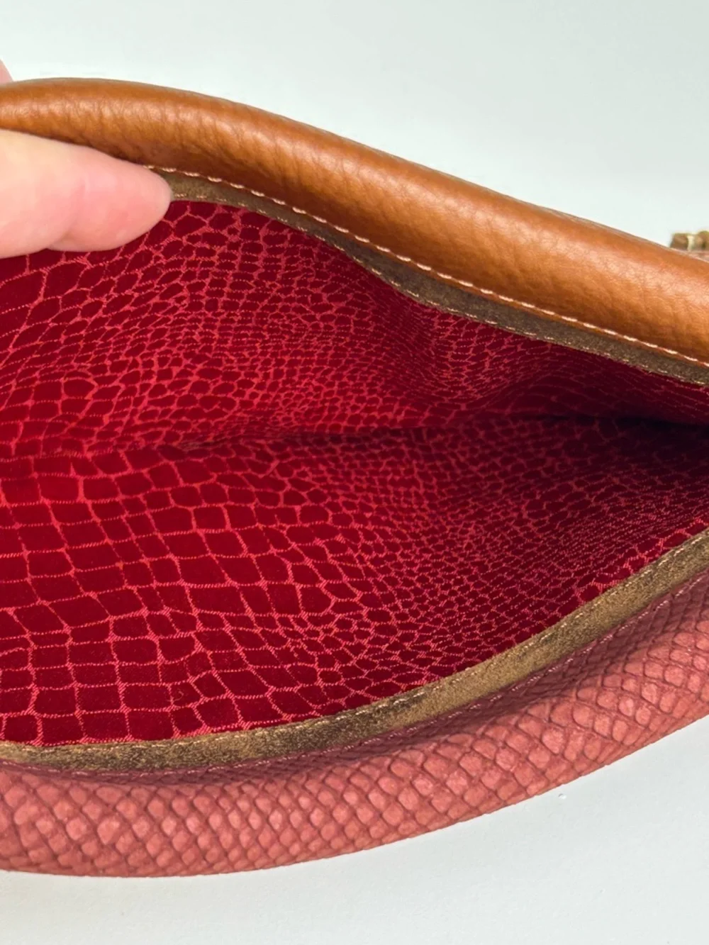 HAMMITT DILLON LOS ANGELES DILLON ARCHES HENNA LEATHER CROSSBODY CLUTCH MEDIUM